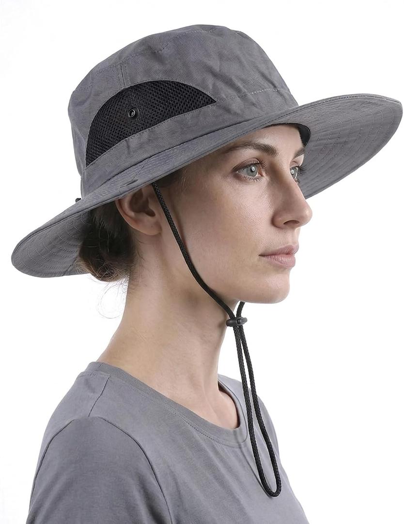 Sun Bucket Hats Waterproof Packable Protection Hat Hiking Fishing Beach Garden Hat Camping Traveling Wide Brim Hats for Men Women Dark Gray (Gray)