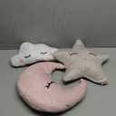 Queekay Set of 3 Christmas Kid Moon Star Cloud Cushion Soft Plush Pillow Nursery Stuffed Throw Cushion Children Cute Pillow for Baby Room Reading Nook Decorations Gifts(Moon, Star, Cloud)