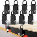 FAHKNS 8 Pack Stake Pocket D Ring, 18000lbs Heavy Duty Removable D-Ring Stake Pocket with Hitch Pin, Tie-Down Utility with 4 Adjustable Holes for Trailers and Flatbeds