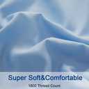 SONORO KATE Bed Sheet Set Super Soft Microfiber 1800 Thread Count Luxury Egyptian Sheets Fit 18-24 Inch Deep Pocket Mattress Wrinkle-4 Piece (Lake Blue, King)