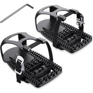 Toe Cages Compatible with The Peloton Bike, Kelecuia Toe Cage Pedals Adapters for Regular Shoes, Pedals Shoe Cage, Convert Look Delta Pedal to Toe Clip Straps, Ride with Sneakers
