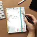 2 x 2026 Planner - Weekly Monthly Planner 2026 from January 2026 to December 2026, Planner 2026 with 12 Monthly Tabs, Inner Pocket, 6.4" x 8.5", Pink Floral