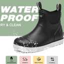 Kids Deck Boots,Waterproof Ankle Rain Boots for Boys and Girls Non-Slip High-Performance Rubber Boots Water Shoes Child Chelsea Booties for Fishing, Boating, Camping, Farming,Garden, School Play (5 Big Kid, Black)