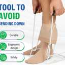 Compression Sock Aid Device Stocking Donner for Seniors, Adaptive Sock Putting-On Tool, Medium Calf (<18), Compatible for JOBST, SB SOX, CHARMKING, White