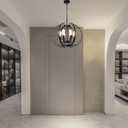 Pendant Lights Globe Black Chandeliers Lighting, Hallway Light Fixtures Ceiling Adjustable Hanging 6 Light for Kitchen, Dining Room, Living Room, Bedroom