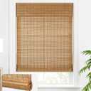 LazBlinds Cordless Bamboo Blinds, Bamboo Roll Up Shades for Windows, Light Filtering Wood Window Blinds for Indoor Home- Size: 23" W x 72'' H, Squirrel