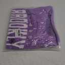PORRCEY Juniors Short Sleeve Letter Print Sequin Funny Dress Shirts (23179,Purple,XXL)