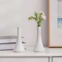 2-Piece White Matte Ceramic vase Set, Farmhouse Decoration, Decorative vase, Suitable for Kitchen, Bedroom, Office, Living Room, Bathroom, and Shelf Center Dining Table Decoration