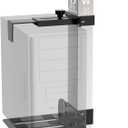 Under Desk PC Mount - No Drilling 50 lb Capacity, CPU Holder Under Desk, Adjustable Height and Width, Clamp-on Desk Leg PC Mount for Standing Desk (Fits 80mm50mm Legs only), with Non-Slip Pads, Black