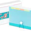 H4D 4x6 Index Card Case with 100 Heavyweight Ruled Index Cards and Dividers, Teal
