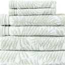 Tommy Bahama - Towel Set, Soft & Absorbent Bath Essentials, 100% Cotton Yarn Dye, Oeko-Tex Certified (Linear Palms Green, 6-Piece)
