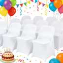 HAINARverS Stretch Spandex Folding Chair Covers 30PCS Universal Fitted Chair Cover Protector for Wedding,Party, Banquet, Holidays, Celebration, Decoration(White, 30 PCS)