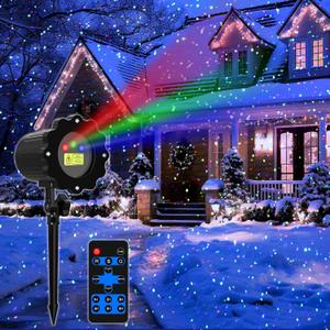 SHEDALED Laser Christmas Projector Lights Outdoor, RGB Laser Light Projector, Firefly Lights Show with Remote & Timer, Waterproof, Holiday Decoration for Christmas, Home House Decor, Party, Garden