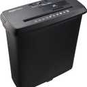 Amazon Basics 8-Sheet Strip Cut Paper Shredder for Home and Office, CD/Credit Card Shredder, 3.4 Gallon Bin, Black