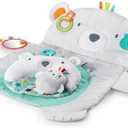 Bright Starts Tummy Time Prop & Play Baby Activity Mat with Support Pillow & Taggies - Polar Bear 35 x 29.5 in., Newborn and up