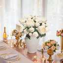 Silk Flower Peony Bouquets - 2 Pack Artificial Peonies with Stems Vintage Look Real Peonies Flowers for DIY Crafts Flower Arrangements Wedding Centerpiece Table Decor - Champagne