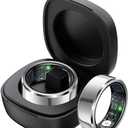 Smart Ring Heart Rate Monitor Blood Pressure Ring Sleep Tracker Health Ring Pedometer Step Counter Calories Waterproof Fitness Rings for Women Men, Size 11