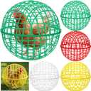 Leinuosen 4 Pack Chicken Ball Cage Movable Mesh Rabbit Coops Plastic Detachable Rolling Safety