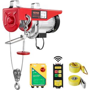 VEVOR 1320lbs Wireless Electric Hoist, 1150W 110V Electric Steel Wire Winch with Wireless Remote Control, 40ft Single Cable Lifting Height & Motor, for Garage Warehouse Factory