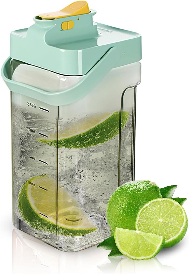 120 oz Cold Water Bottle, Clear Plastic Kettle with Lid, BPA-Free & Shatter-Resistant Refrigerator Pitcher, Perfect for Iced Tea, Sangria, Lemonade, Juice, Milk & More (Green) 120 oz Cold Water Bottle, Clear Plastic Kettle with Lid, BPA-Free & Shatter-Resistant Refrigerator Pitcher, Perfect for Iced Tea, Sangria, Lemonade, Juice, Milk & More (Green)