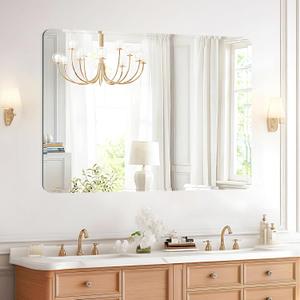Frameless Mirror for Bathroom Vanity,with Polished Edge,Hangs Horizontally Or Vertically,Entryways,Room,Shatterproof (Y-15x15in)