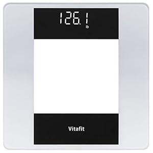 Vitafit Scale for Body Weight, High Precision by Weight Scale Professional Factory Since 2001, Bathroom Scale with LED and Step On, 3*AAA Batteries Included, 400lb/182kg, Spray Silver Black