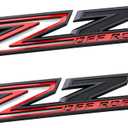 2pack 2019-2025 OEM Z71 Off Road Emblems Side Decals Badges Compatible with fits Silverado Offroad Parts 84632695 (Black Red)