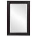 Howard Elliott Collection George Rectangular Glossy Black Wall Mirror, Rectangle Hanging Wood Framed Vanity Mirrors for Home Decor, Living Room, Bathroom, Bedroom, or Hallway, 24 x 36 Inch