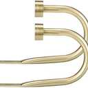 Premium Curtain Holdback, Quality Metal Decorative Curtain Holdbacks with Zinc Alloy Cap Finials,Rust-Proof, Set of 2 Window Curtain Holdbacks,Brass