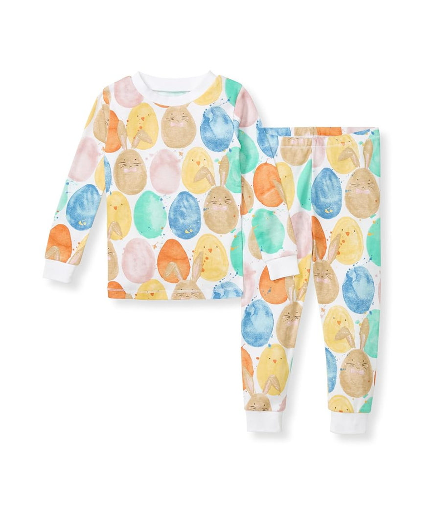 Burt's Bees Baby Baby Girl's Little Kid Pajamas,  Pant 100% Organic Cotton, Easter Friends Size 10Y