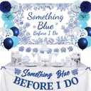 Something Blue Before I Do Bridal Shower Decorations, 27 Pcs Something Blue Before I Do Bachelorette Party Decorations for Women Girl, NO DIY Required Banner for Bridal Shower Engagement Wedding