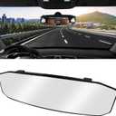 NTNEV 12''x3.5'' Large Rear View Mirror, Anti Glare Panoramic Wide Angle Rearview Mirror, Universal Interior Clip On Rear View Mirror for Car SUV Trucks