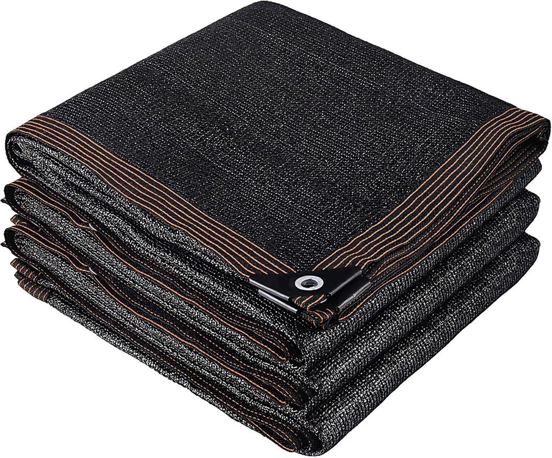 winemana 70% Black Shade Cloth, 8 x 12 FT Durable Mesh Tarp with Grommets, Resistant Garden Sun Shade Netting with Taped Edge for Plant Cover, Greenhouse, Patio, Tomatoes, Chicken Coop, Barn Kennel