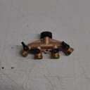 Biswing 4 Way Brass Hose Splitter, 3/4" Brass Hose Faucet Manifold, Garden Hose Adapter Connector, Hose Spigot Adapter with 4 Valves