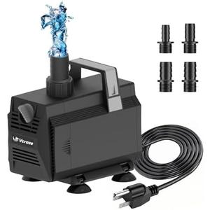 VCRAZE Submersible Water Pump 880GPH/45W Fountain Pumps with Flow Control, Pond Pump Submersible Outdoor with 10ft 3-Core Power cable for Hydroponics, Aquarium, Waterfall, Statuary, Water feature