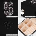 Uygafly Travel Jewelry Case - Personalized Jewelry Box for Women,Small Jewelry Organizer Cute Jewelry Organizers and Storage Aesthetic,Travel Essentials Birthday Gifts for Girls Women | Black,S