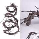 300cm/118inch Flexible Brown Big Artificial Tree Branches Fake Tree Trunk Leaf Garland Rattan Wreath Cherry Blossom Grape Cane Vines for Wall Hanging Front Door Reptile Habitat Decoration