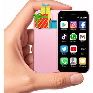 Mini Smartphone XS15,3G 3.0 Inch HD 2GB+16GB Android 8.1 1000mAh Dual Sim Quad Core Mini Phone Child Gift Small Phone Student Pocket Cellphone (Pink)