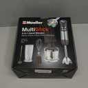 Mueller Multistick 5-in-1 Immersion Blender Handheld, 12 Speed Hand Mixer - Turbo Boost, Heaviest Duty Copper Motor, Titanium Blades Hand Blender, Milk Frother Wand, Whisk, Beaker, Chopper, Grey (Gray)