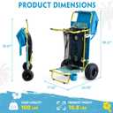 2-in-1 Beach Cart with Big Balloon Wheels for Sand, Folding Utility Wagon with Chair Holder, Cooler Bag, Mesh Storage, 4 Cup Holders, Umbrella Rack, Supports 100 lbs, Ideal for Beach, Camping, Picnic