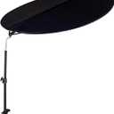 Office Cubicle and Desk Shade - Foldable 36" Circular Shading, Light-Proof Desk CanopyLight Shade with Clamp and Rotatable Rod, Designed for Light Sensitive Workers (36" Double Sided Black-m)