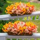 Fake Mums Fall Artificial Flowers Plants for Outdoors Autumn Decoration, 12 Bundles Silk Morning Glory with Eucalyptus Realistic UV Resistant Faux Mums for Outside Planter Yard Garden Home Indoor, Mix (3 Mixed Color(3 Orange, 3 Light Orange, 3 Yellow))