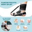 Plantar Fasciitis Night Splint, Plantar Fasciitis Relief, Achilles Tendonitis Healing, Bone Spurs, Foot Drop, Flat Arches, Adjustable Foot Support. Soft and Breathable-Dark Black