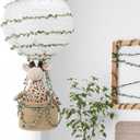 Rossesay Safari Hot Air Balloon Decor Handmade Jungle Hot Air Balloon Nursery Decor Lampshade Nursery Light Shade Include Giraffe for Hanging Room Birthday Party Baby Shower Decorations Gift Giraffe
