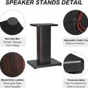 MECCANIXITY Wood Grain Speaker Stands 1 Pair 15.7 Inch (40cm) Universal Small Speaker Stand Hollowed Stands Enhanced Audio Listening for Home Theaters Cinema