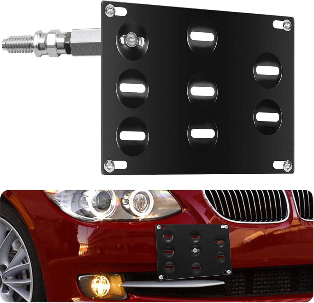 Front Bumper Tow Hook License Plate Mount Bracket Holder Bolt Relocator for BMW E39 E46 E70 E71 E90 E91 E92 E93 1 3 5 Series M3 X5 X6