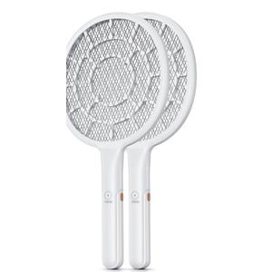 Electric Fly Swatter, Bug Zapper, Mosquito Zapper Racket | Gold Zone Voltage, Densest 3 mm Mesh, Apple-Like Weight - AA Battery Powered (not incl.) - Indoor & Outdoor, Pro Swat Tips, 2 Packs