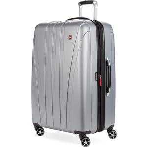 SwissGear 7585 Hardside Expandable Luggage with Spinner Wheels, Silver, Checked-Large 28-Inch