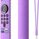 Silicone Remote Cover for Fire TV Stick 4K (2nd Gen) 2023, Fire TV Stick (3rd Gen) 2021,Fire TV Stick 4k&4K Max (2021 Release) Silicone Protective Case with Lanyard(Lavender Purple)