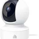 Kasa 2K+ Indoor Pan/Tilt Wired Security Camera - Works as a Baby Monitor & Pet Camera, Motion Detection & Tracking, 2-Way Audio, Night Vision, Subscription-Free Local Storage or Optional Cloud, KC410S (White)